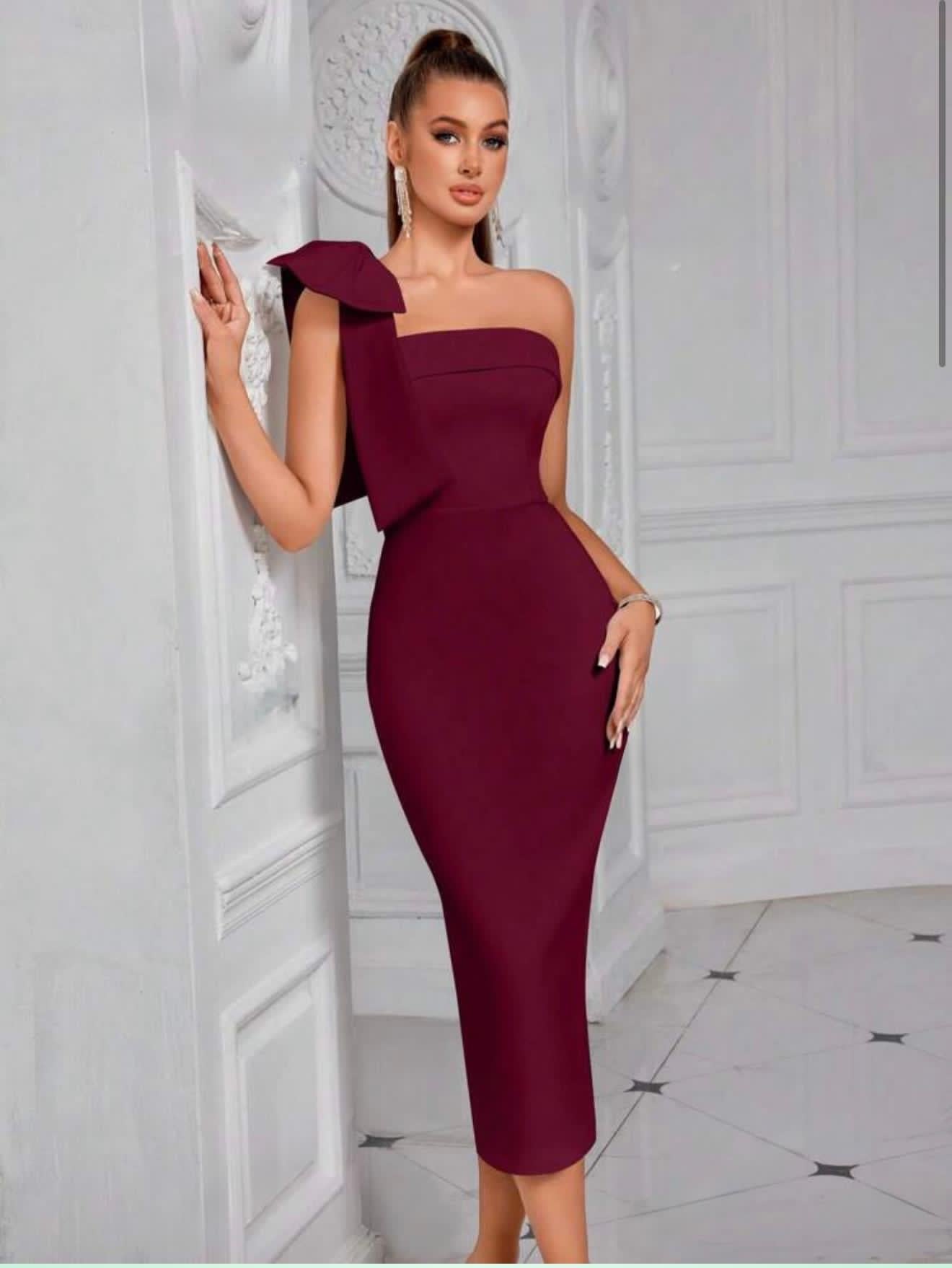 sachin and babi light blue dress Burgundy Velvet Knee Length Dress Burgundy / US 4 main image 1