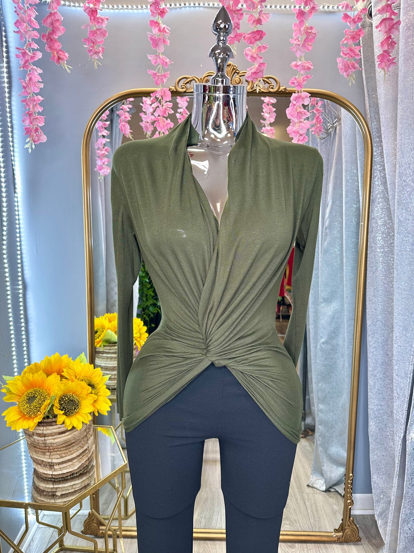 Love You Knot Top - Olive