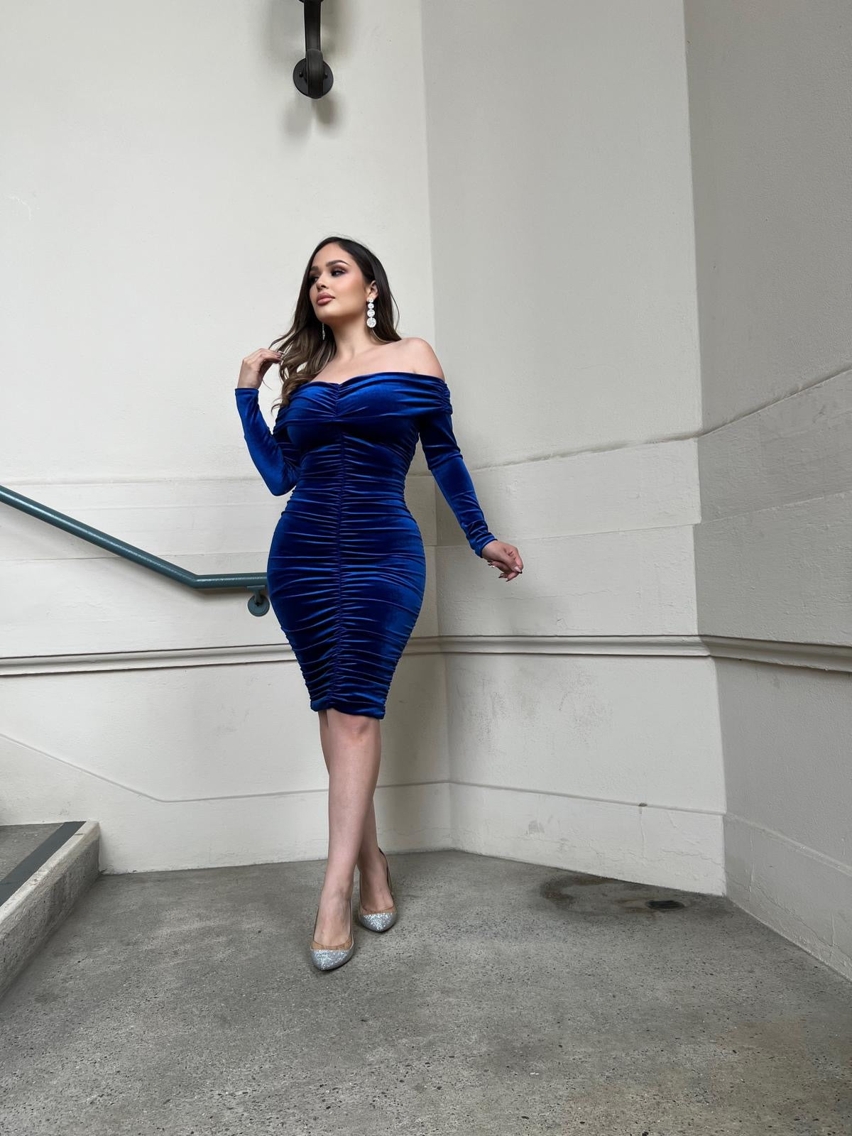 Chelsey Velvet Dress (Royal)