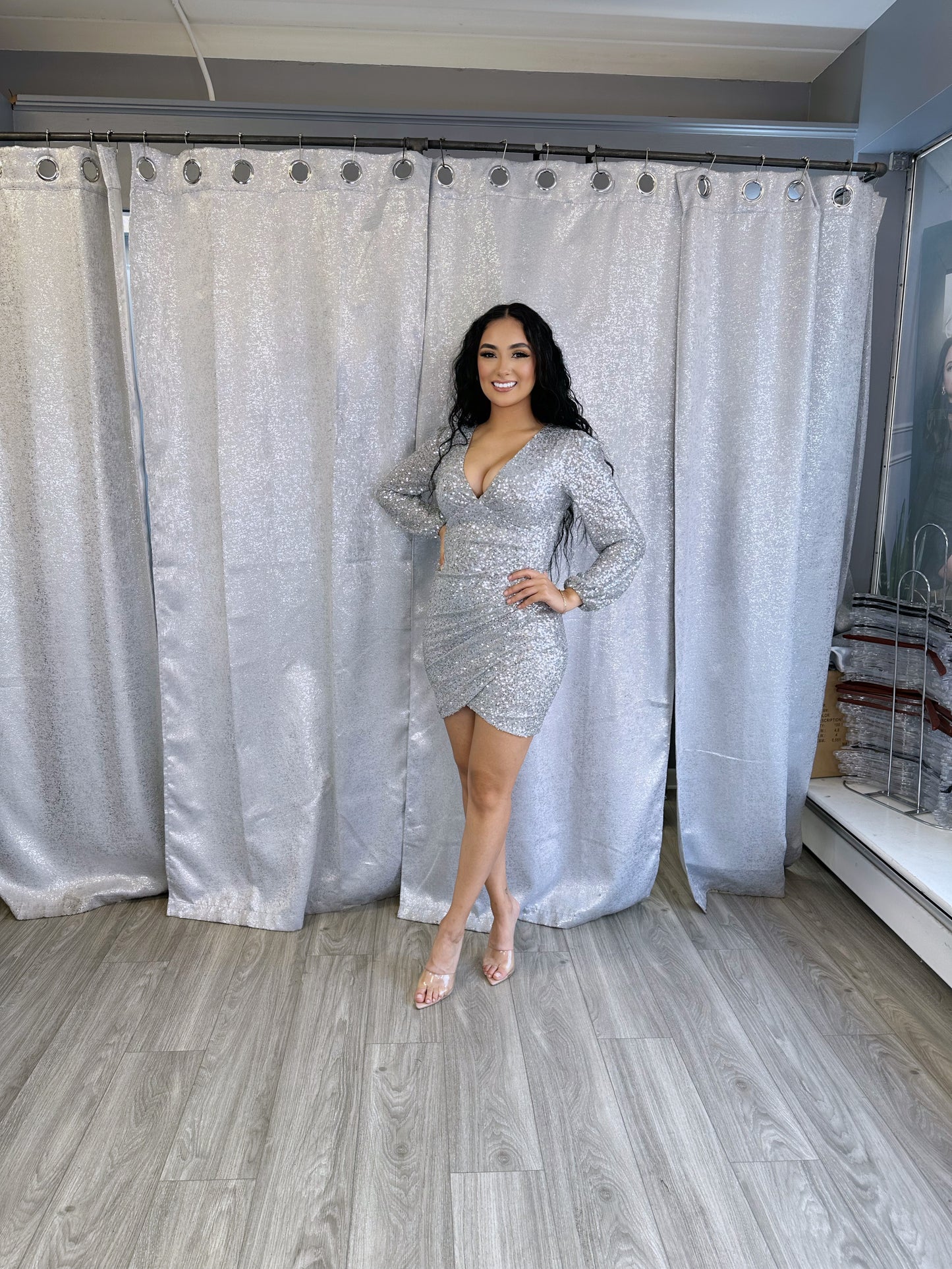 Queen Of Hearts Dress (Silver)