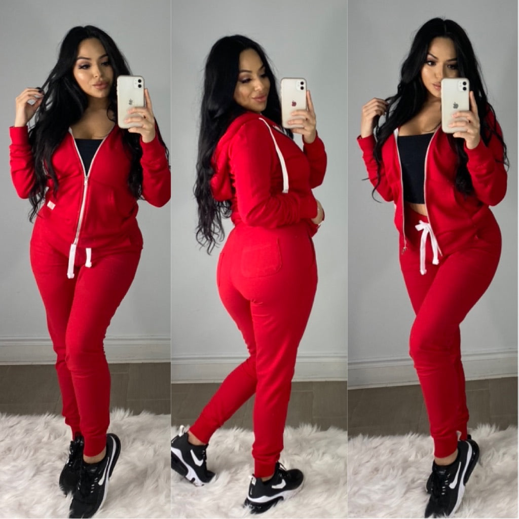 Zuleyma 2PC-Set Zip Up (Red)