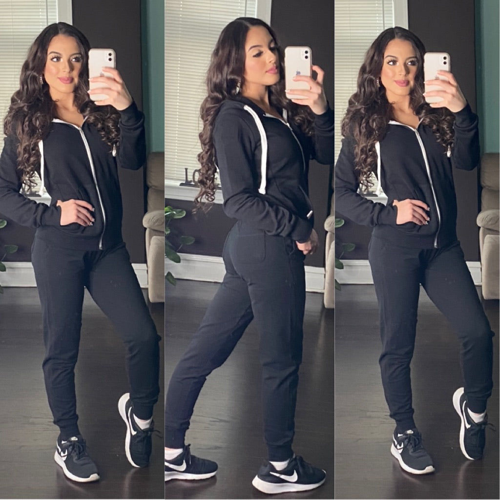 Zuleyma 2PC-Set Zip Up (Black)