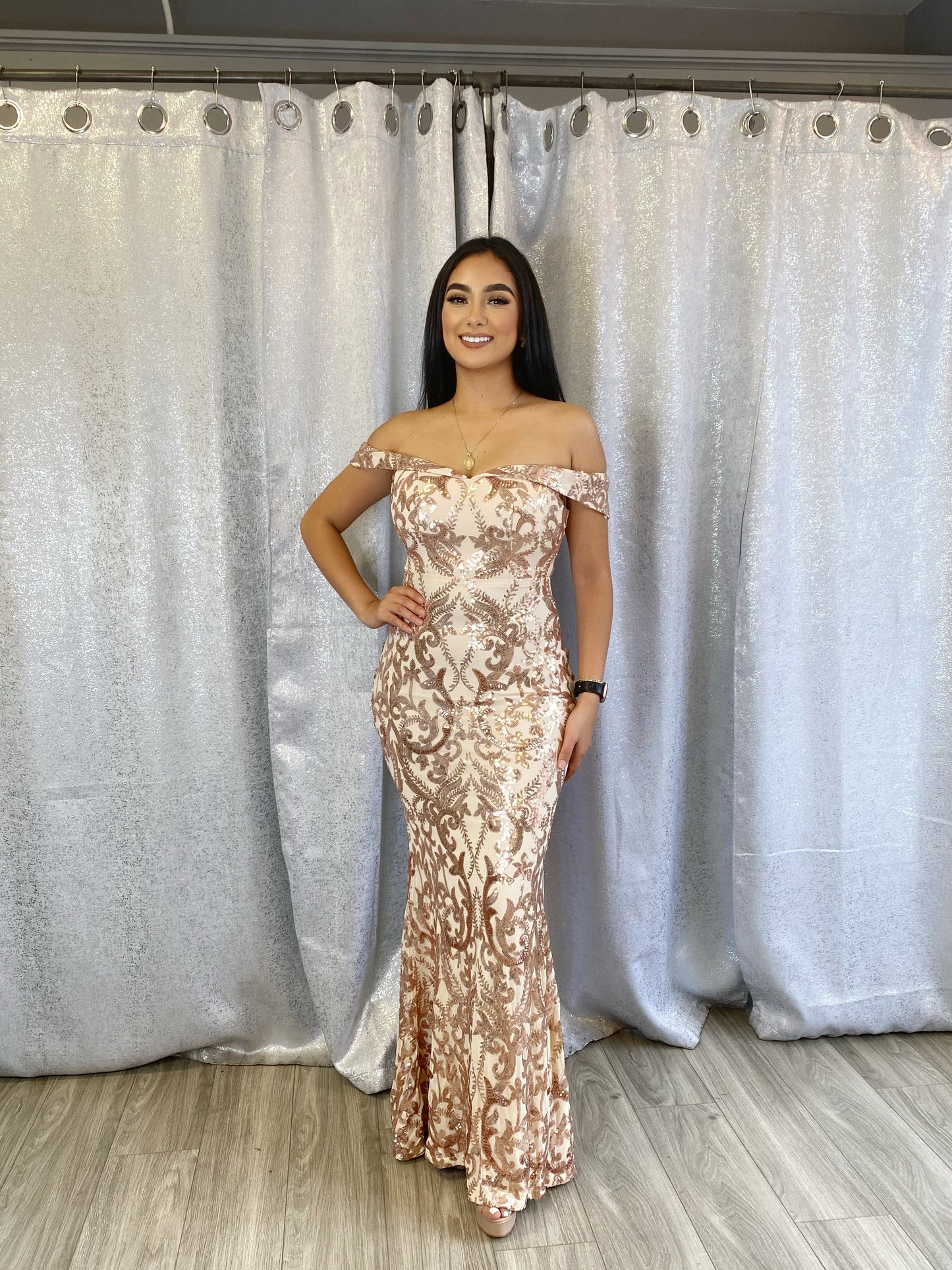 Ximena Sequin Dress (Champagne)