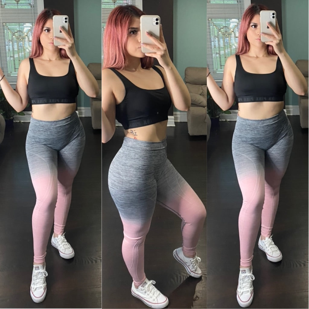 Get Bodied Leggings (Pink/Gray)