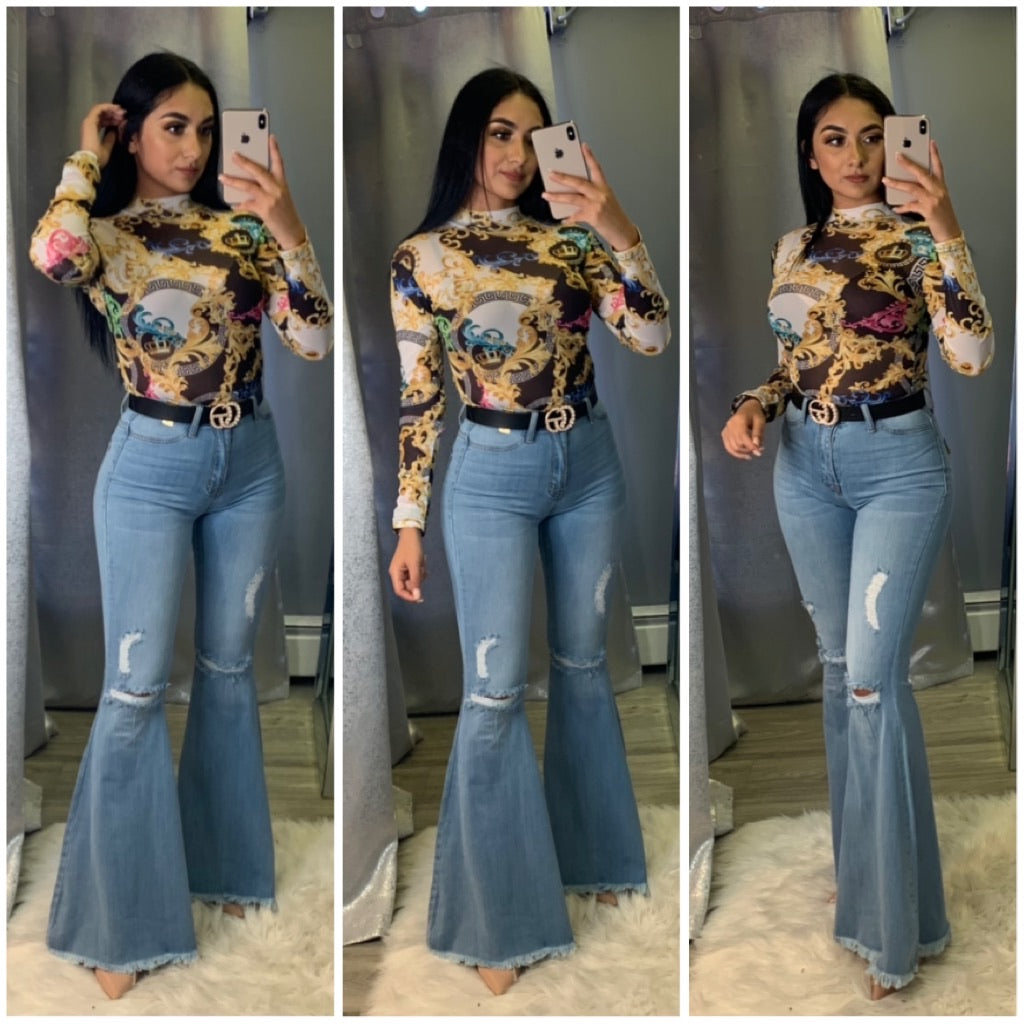 Flare Jeans (Light Stone)