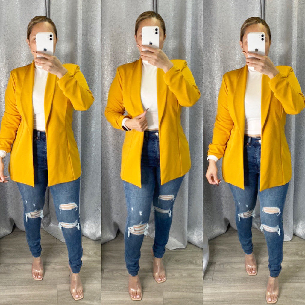 Julian Boyfriend Blazer (Mustard)