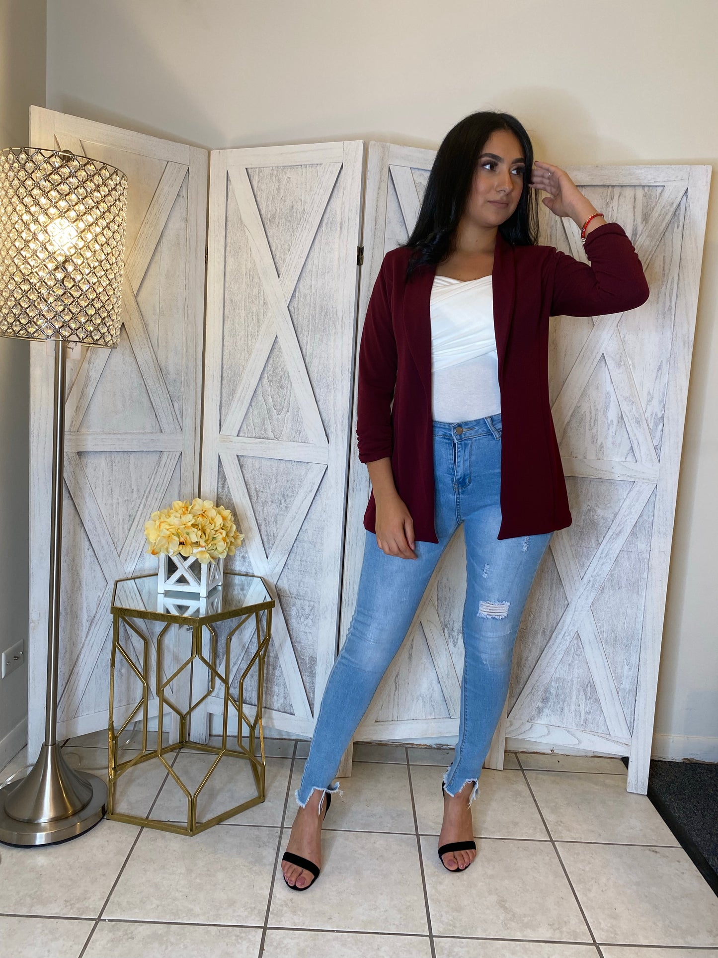 Julian Boyfriend Blazer (Burgundy)
