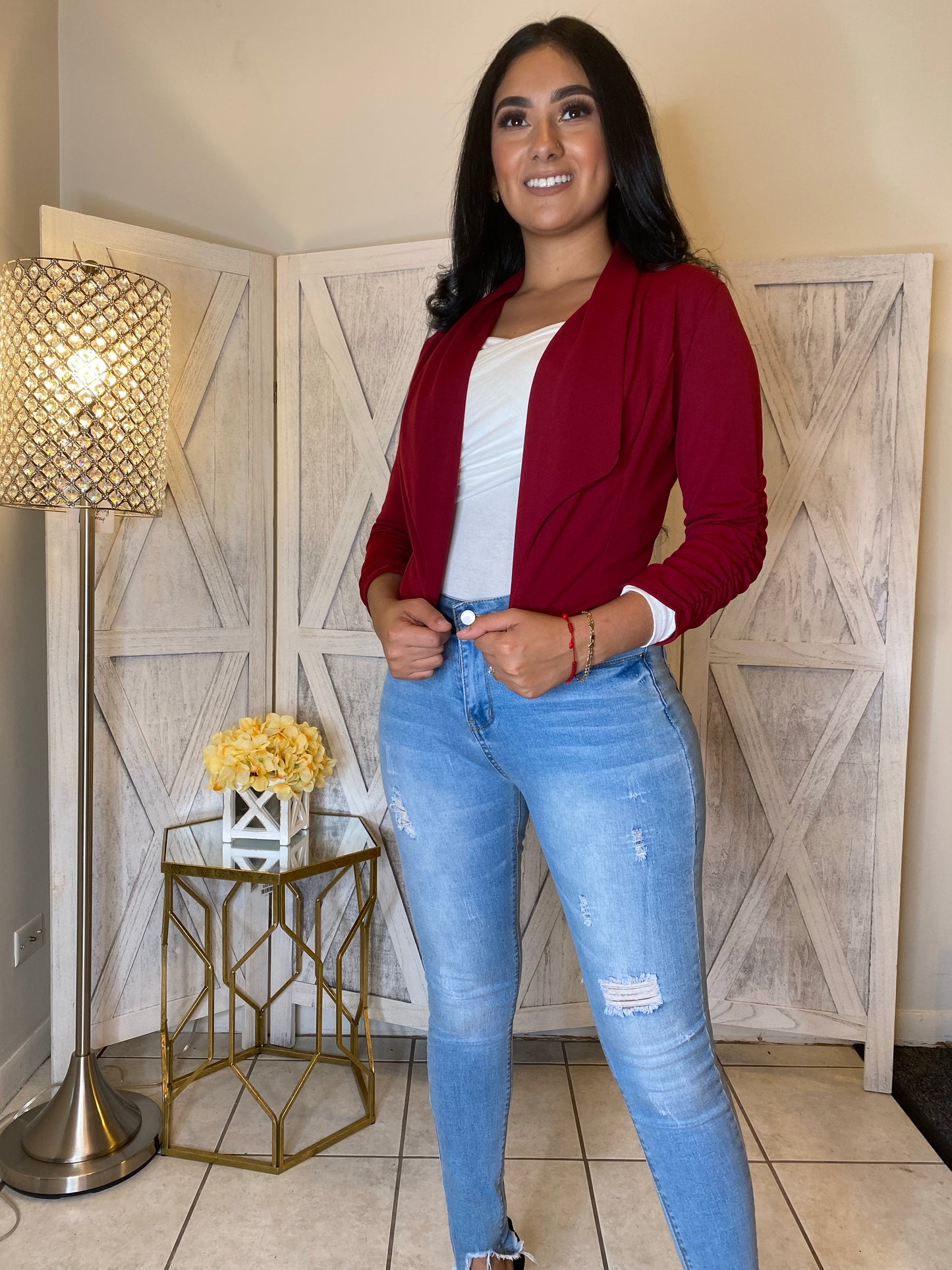 Your Go To Blazer (Burgundy)