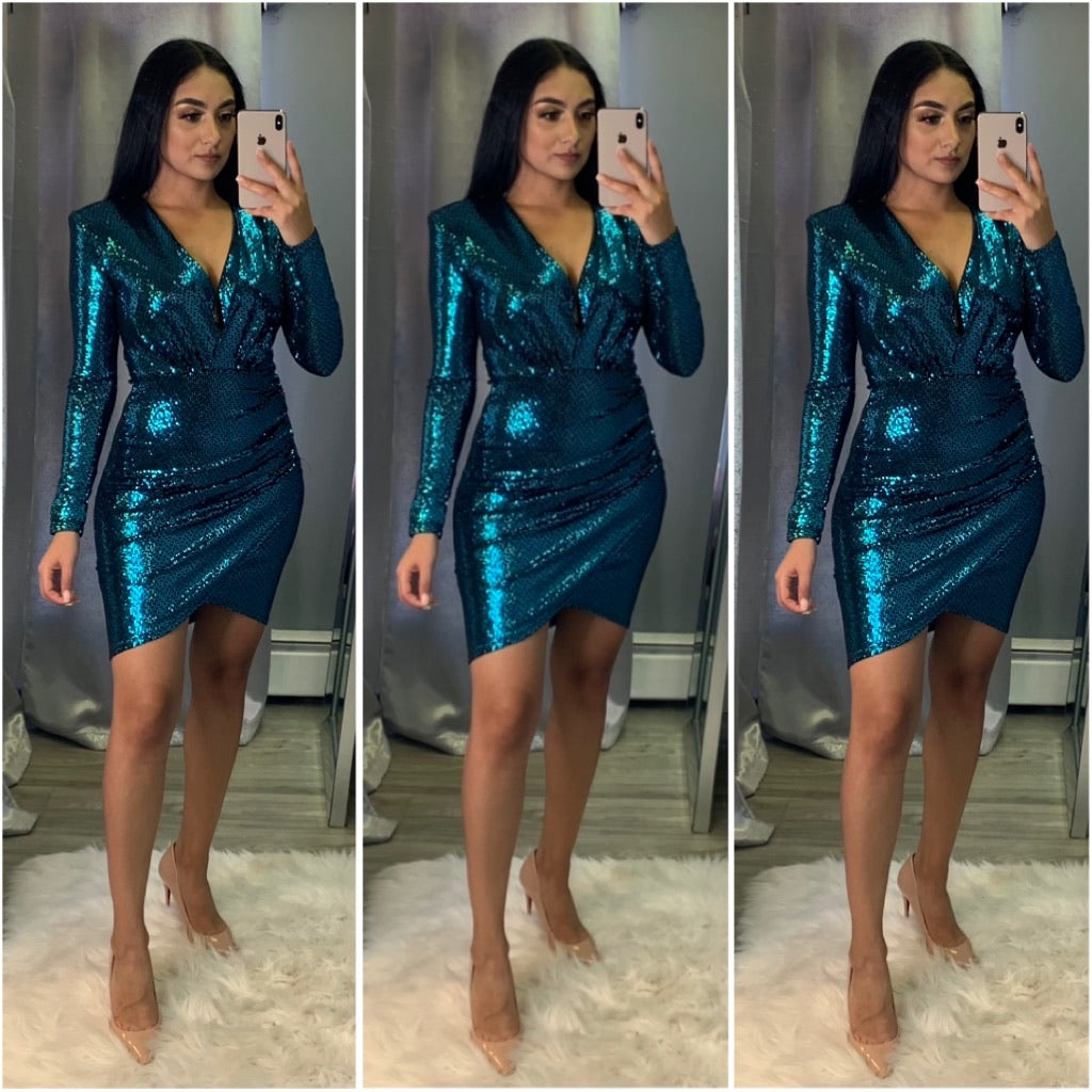 Kalani Sparkle Dress (Teal)