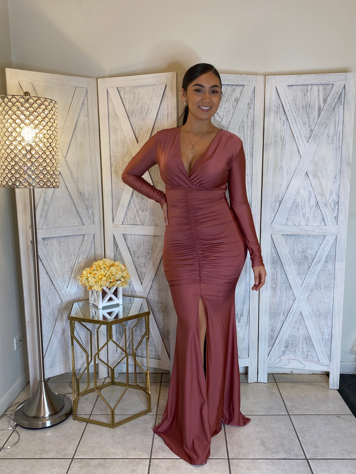 Harper Dress (Marsala)