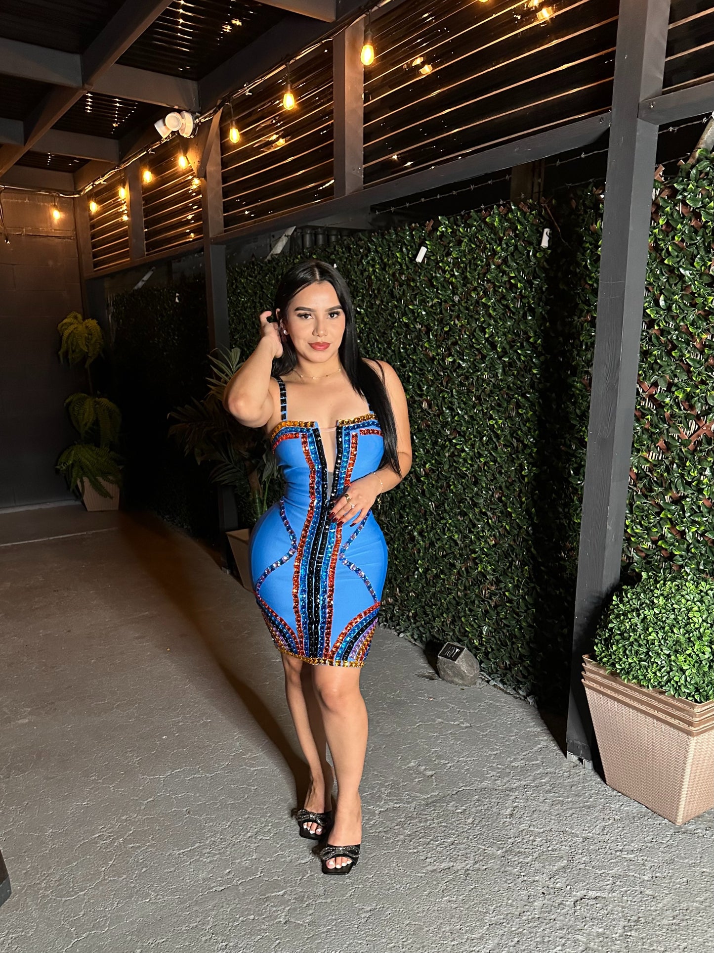 Venchy Bandage Dress (Blue)