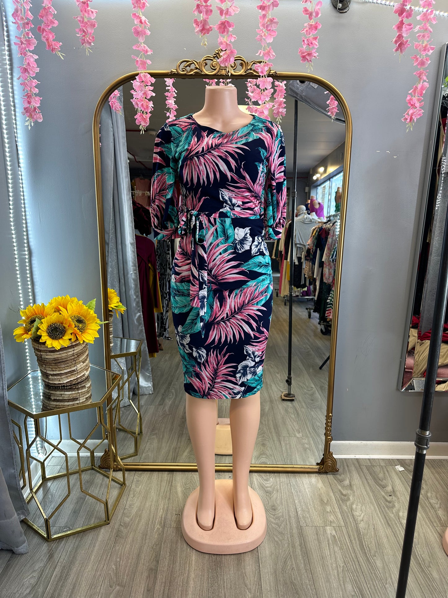 Floral Sensation Dress (Pink/Navy)