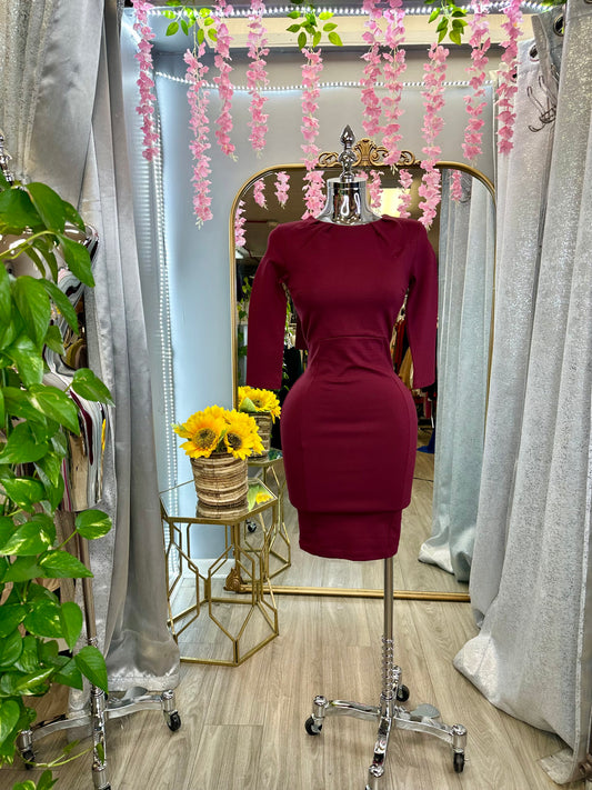 Executive Couture Dress - Burgundy