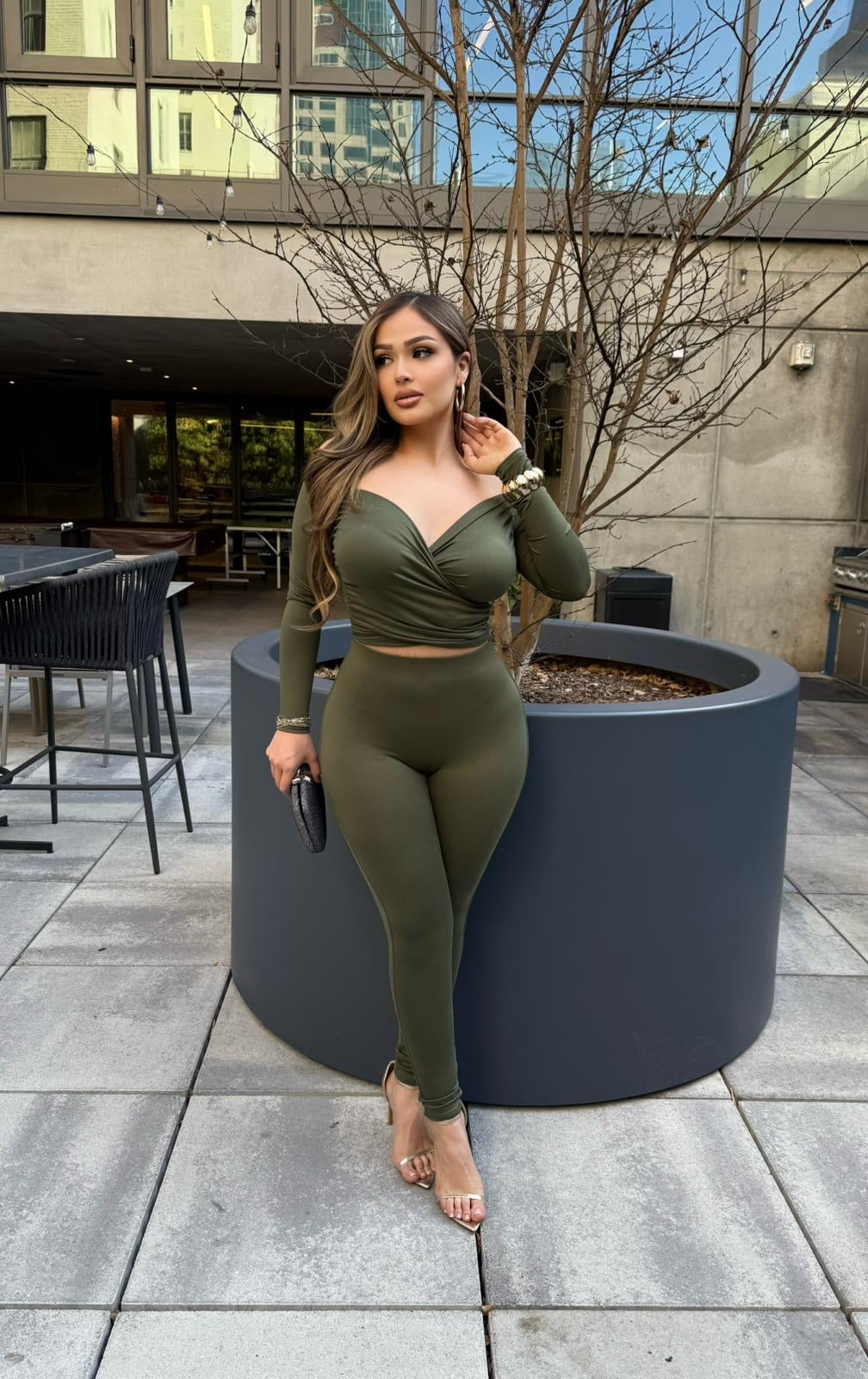 Nadyiah 2PC Set (Olive)