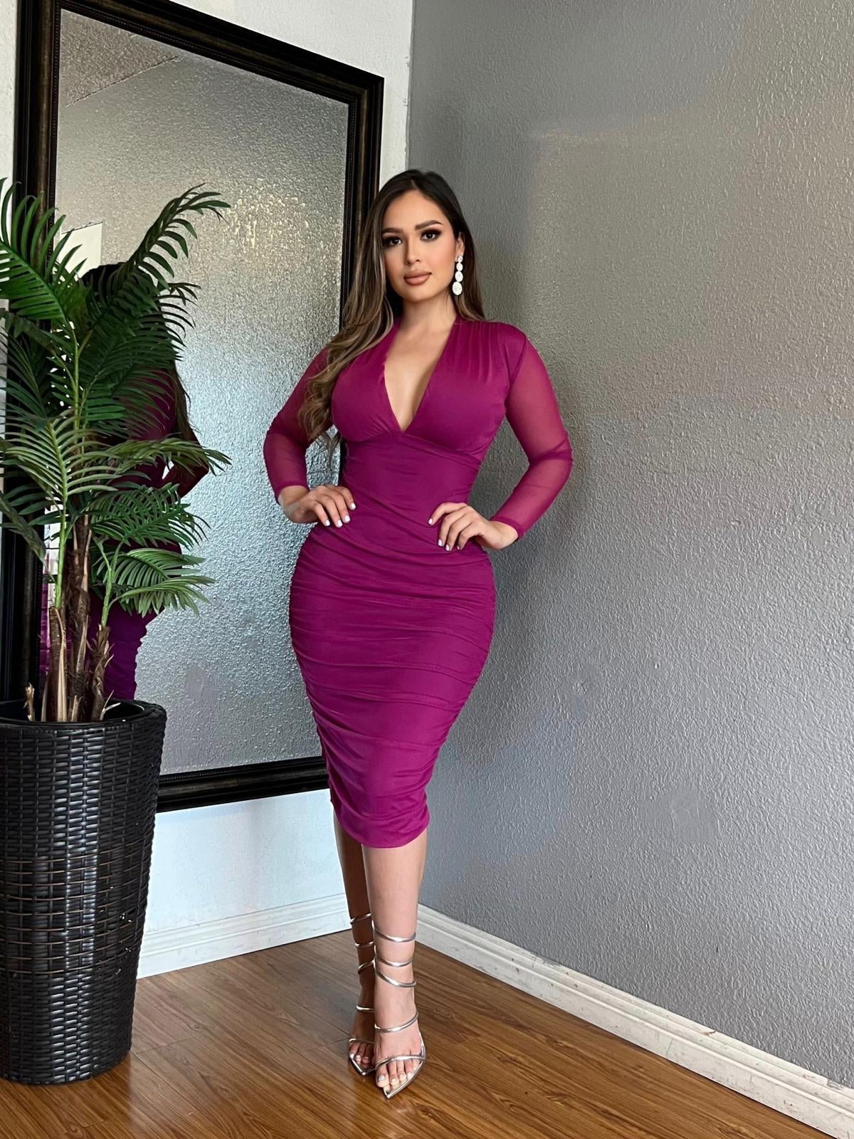 Ziana Dress (Magenta)