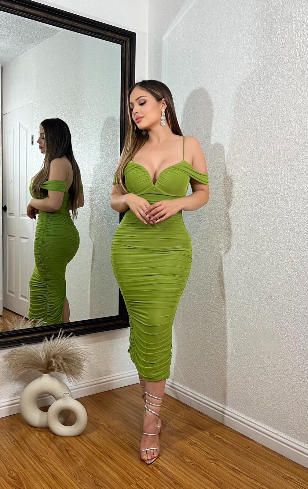 Klarissa Dress (Green Apple)