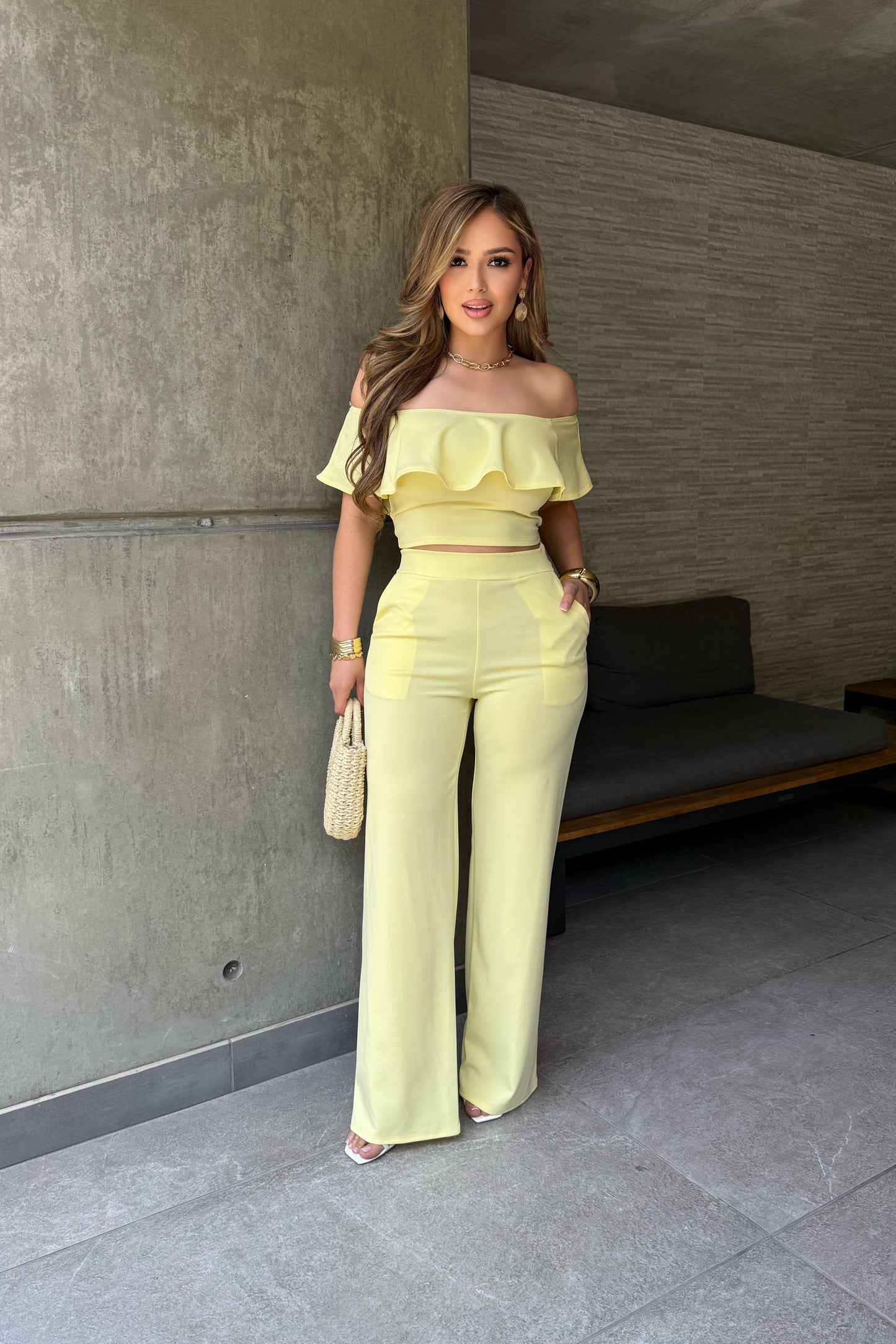 Andrea Pant Set (Yellow)🌼