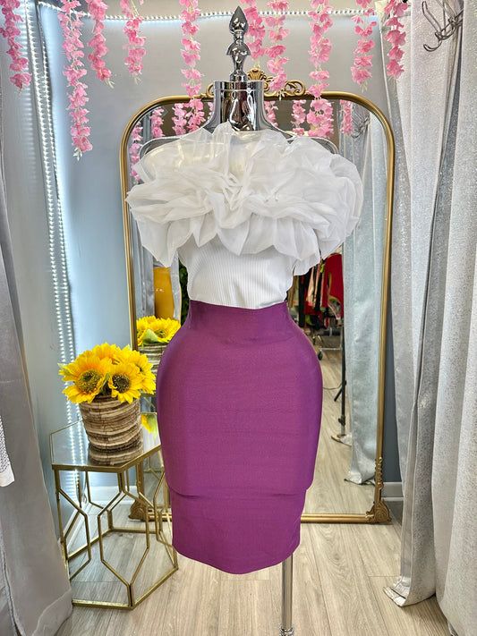 Liliana Bandage Pencil Skirt - Eggplant