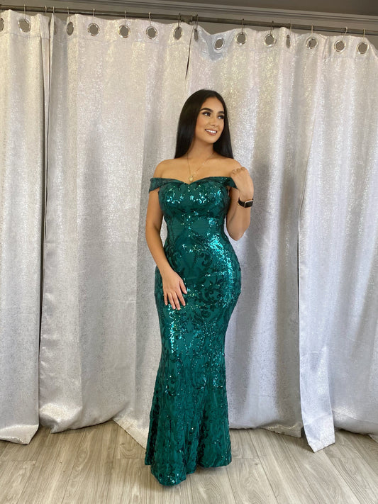 Ximena Sequin Dress (Emerald)