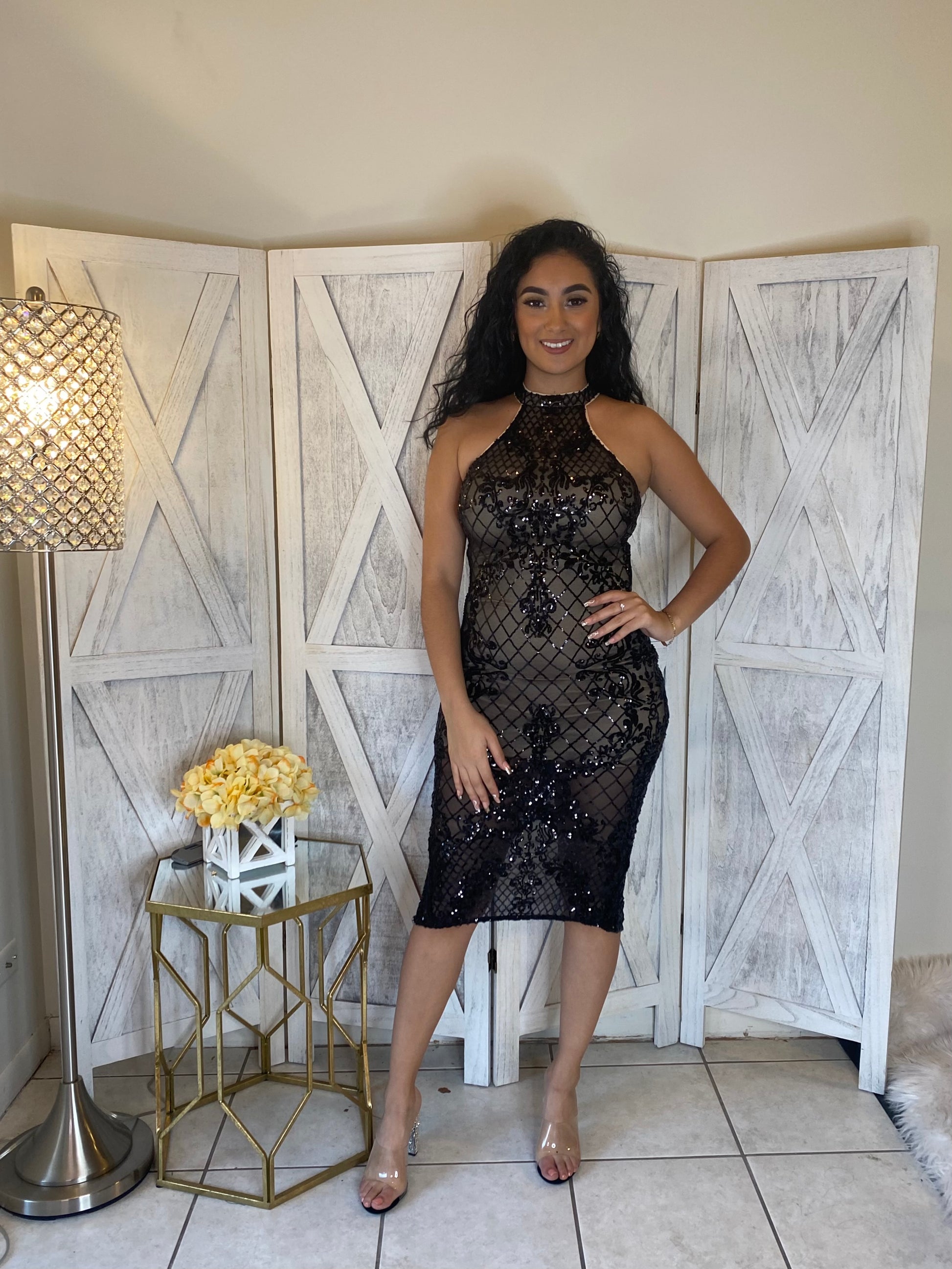 dresses classy Elegant fit and flare midi dress for semi-formal occasions