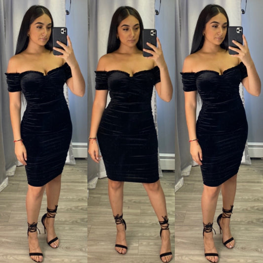 Velour Dress (Black)