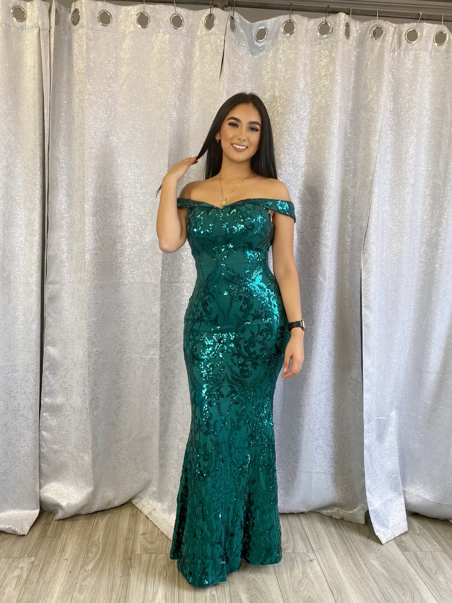 Ximena Sequin Dress (Emerald)