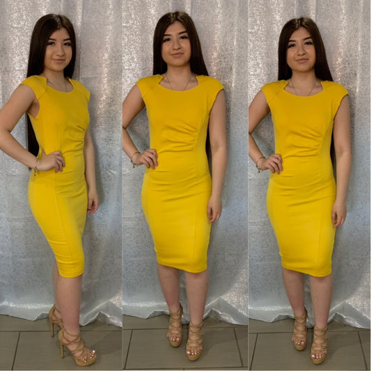 Classic Lady Dress (Yellow)